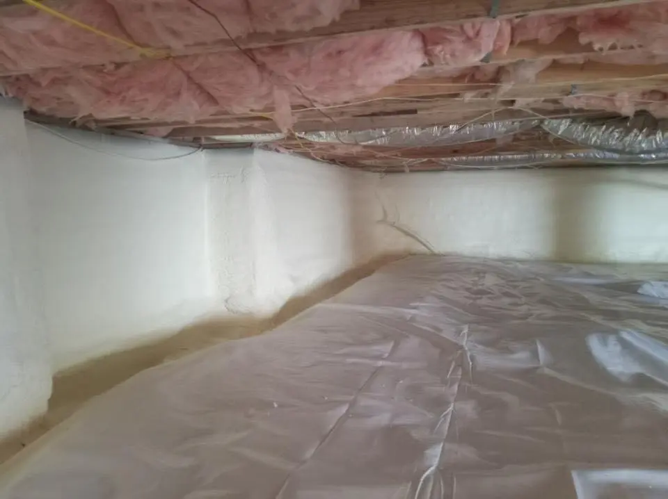 Crawl space encapsulation with closed-cell spray foam for Flat Roof Repair in Dublin